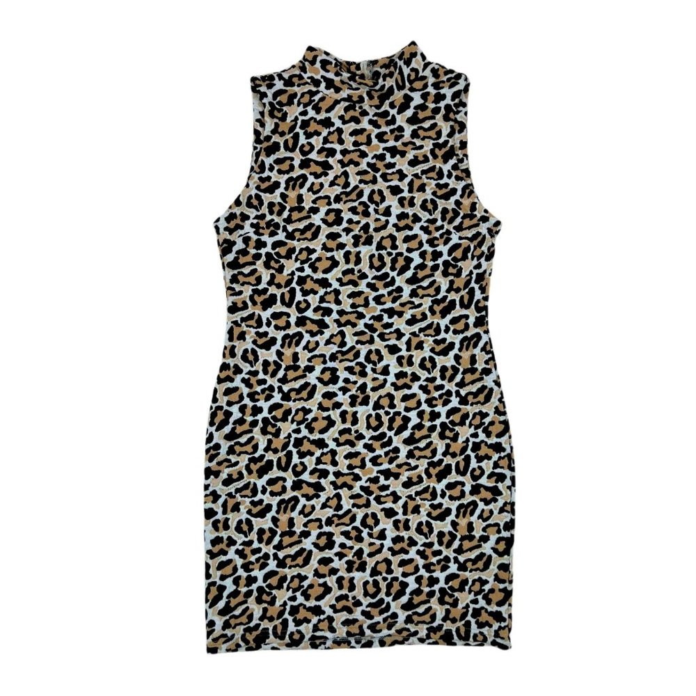 DESIGN LAB Mid-Length Cheetah Dress